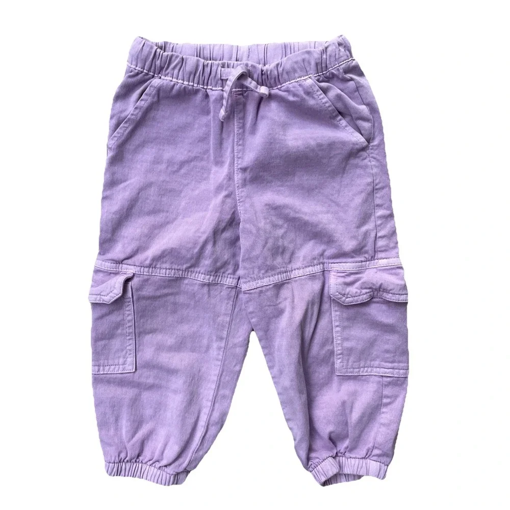 Cat & Jack Toddler Girls Pink Cargo Jogger Pants 2T Elastic Waist‎ Casual